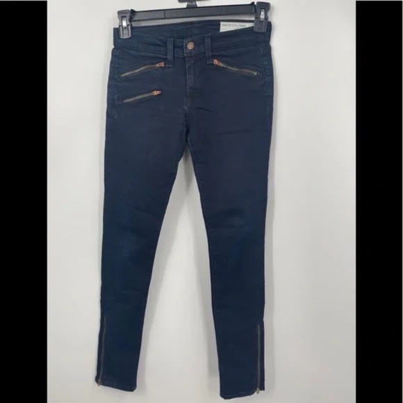 NWOT Rag & Bone Cadet Blue Moto Zip Skinny Ankle Jeans - Picture 15 of 15